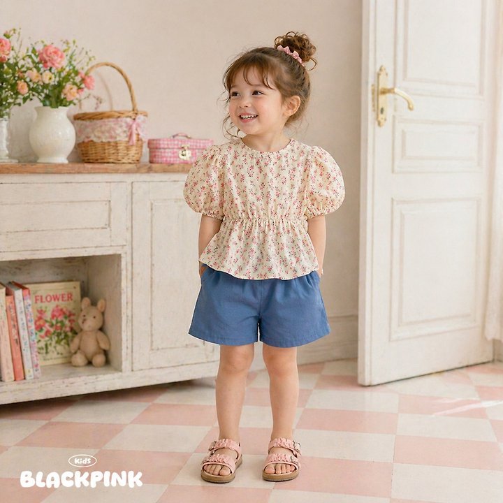 Black Pink - Korean Children Fashion - #kidzfashiontrend - Heart Denim Shorts - 6