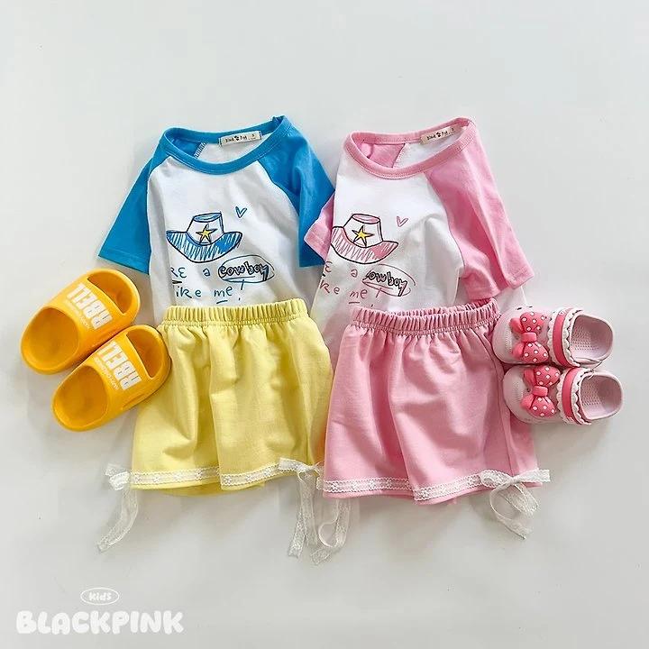Black Pink - Korean Children Fashion - #kidsstore - Cowboy Raglan Tee - 4