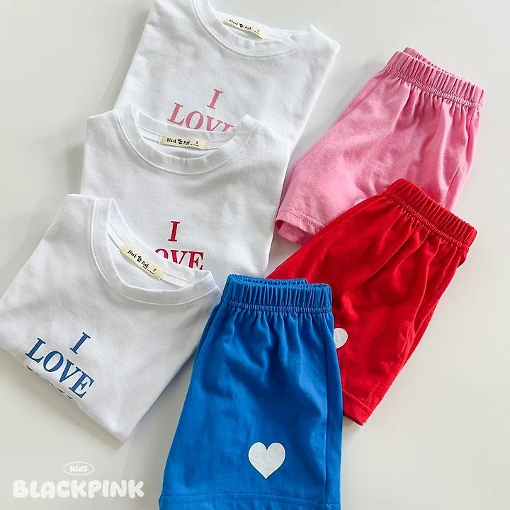 Black Pink - Korean Children Fashion - #littlefashionista - Summer Love You Set-Up - 3