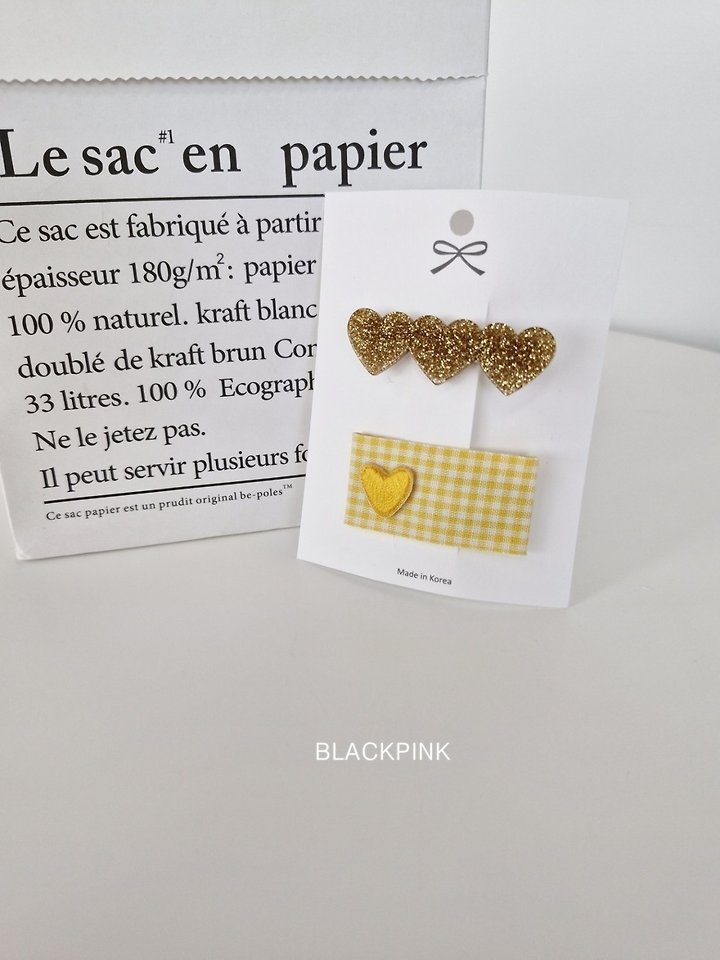 Black Pink - Korean Children Fashion - #littlefashionista - Acrylic Heart Set - 7