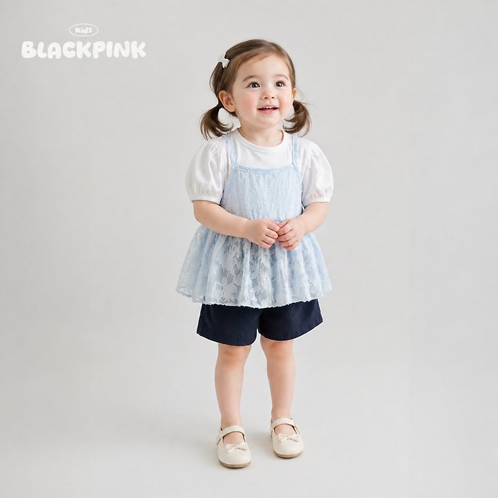 Black Pink - Korean Children Fashion - #littlefashionista - Flower Bustier - 9