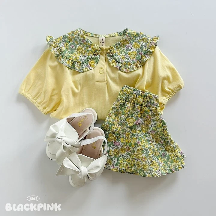 Black Pink - Korean Children Fashion - #littlefashionista - Petit Flower Set-Up - 7