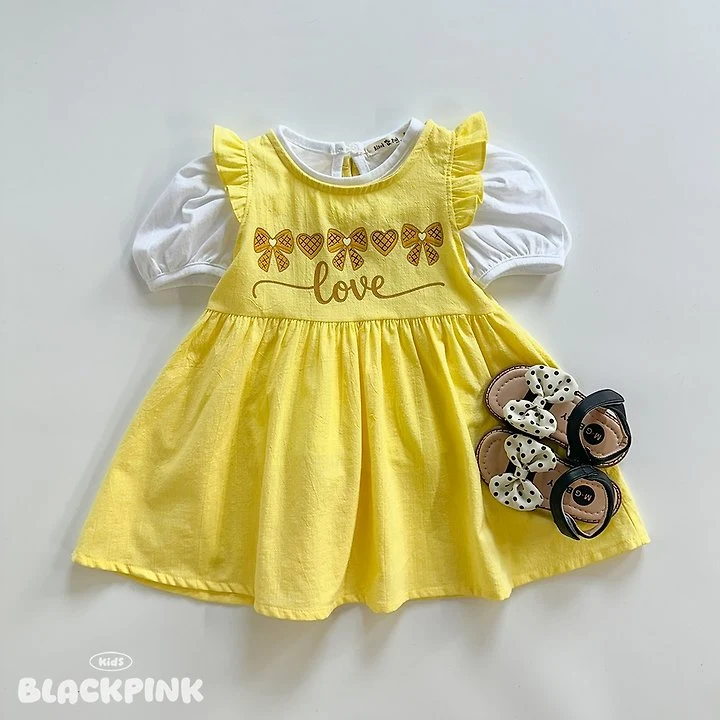 Black Pink - Korean Children Fashion - #littlefashionista - Heartchu Wing One-piece - 6