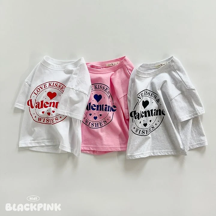 Black Pink - Korean Children Fashion - #littlefashionista - Valentine Heart Set-Up - 5