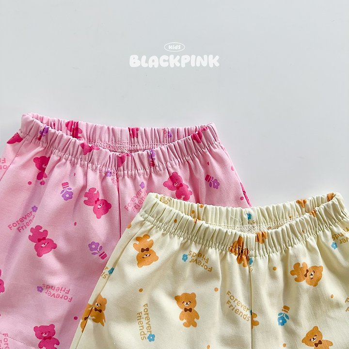 Black Pink - Korean Children Fashion - #littlefashionista - Cotton Candy Bear Shorts - 2