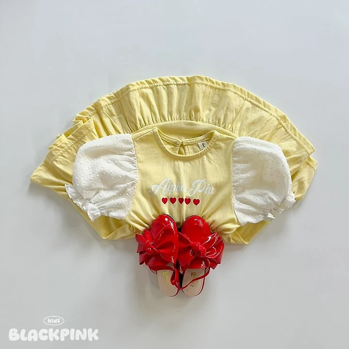 Black Pink - Korean Children Fashion - #littlefashionista - Popcorn Puff One-piece - 7