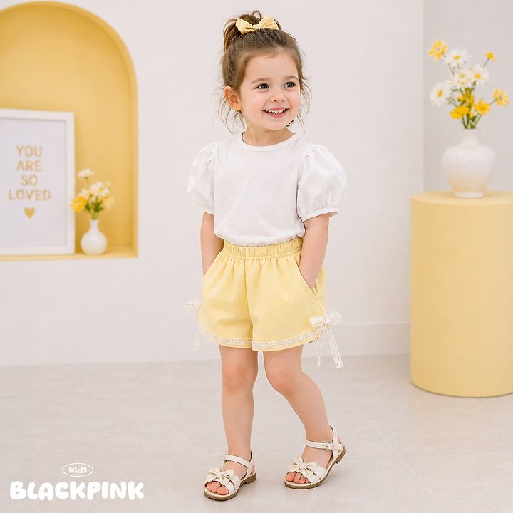 Black Pink - Korean Children Fashion - #littlefashionista - Candy Lace Shorts - 5