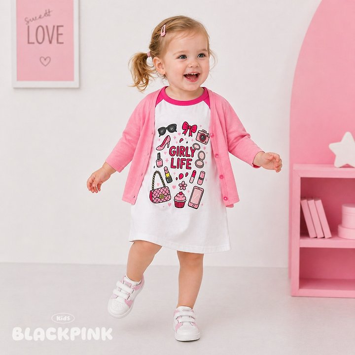 Black Pink - Korean Children Fashion - #magicofchildhood - Girl Life One-piece - 12