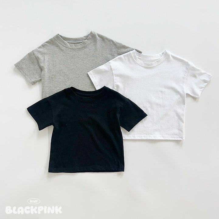 Black Pink - Korean Children Fashion - #magicofchildhood - SUMMER Short Sleeve Tee