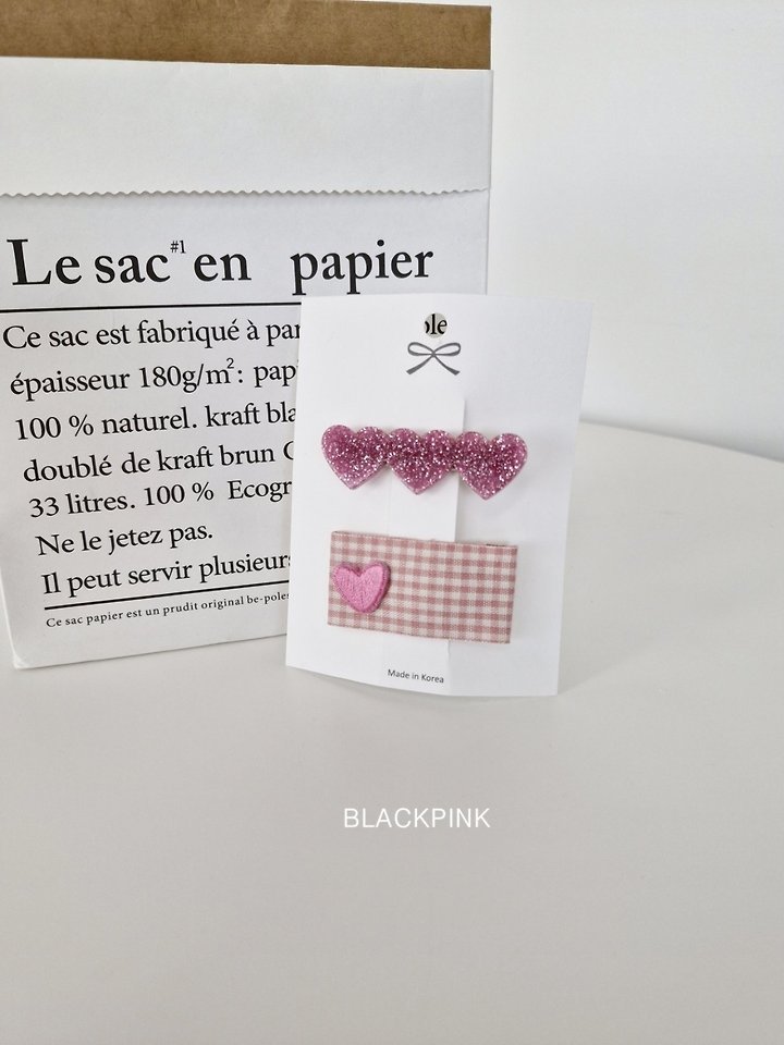Black Pink - Korean Children Fashion - #magicofchildhood - Acrylic Heart Set - 8