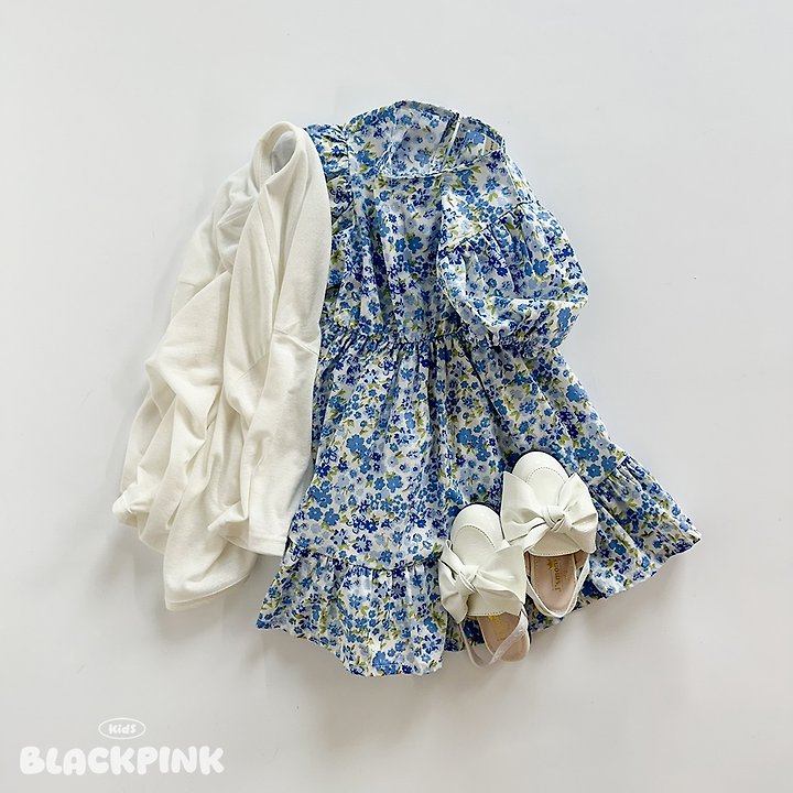 Black Pink - Korean Children Fashion - #magicofchildhood - Flora Puff One-piece - 11