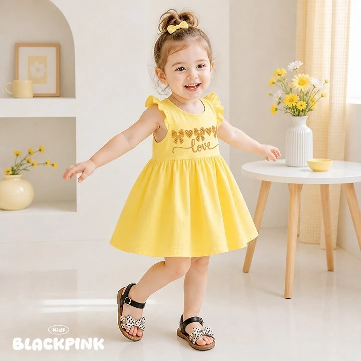 Black Pink - Korean Children Fashion - #magicofchildhood - Heartchu Wing One-piece - 7