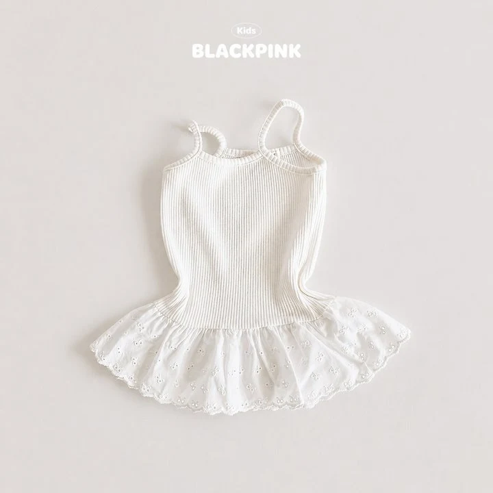 Black Pink - Korean Children Fashion - #littlefashionista - Layered Lace Sleeveless Top - 4