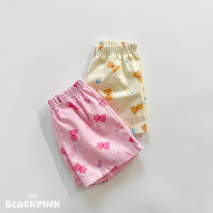 Black Pink - Korean Children Fashion - #magicofchildhood - Cotton Candy Bear Shorts - 3