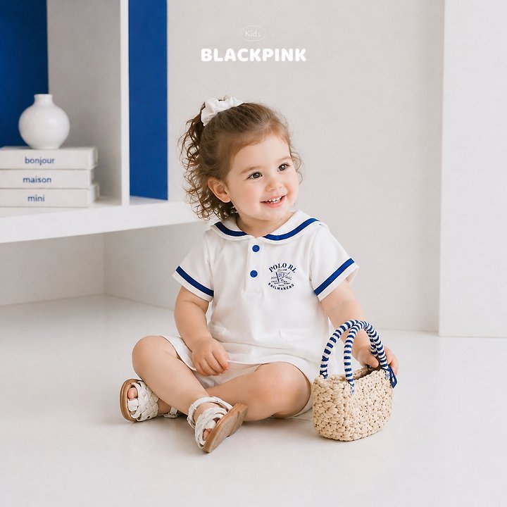 Black Pink - Korean Children Fashion - #magicofchildhood - Marine One-piece - 12