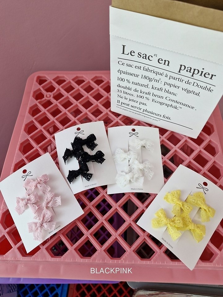 Black Pink - Korean Children Fashion - #minifashionista - Mini Lace Ribbon Set - 2