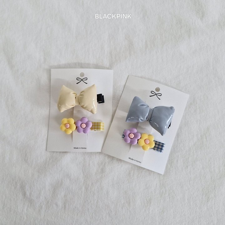 Black Pink - Korean Children Fashion - #minifashionista - Chubby Flower Set (set of 2) - 3