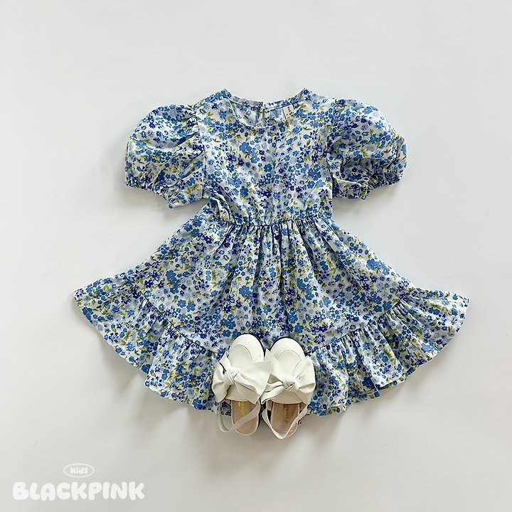 Black Pink - Korean Children Fashion - #minifashionista - Flora Puff One-piece - 12