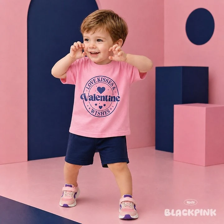 Black Pink - Korean Children Fashion - #minifashionista - Valentine Heart Set-Up - 7