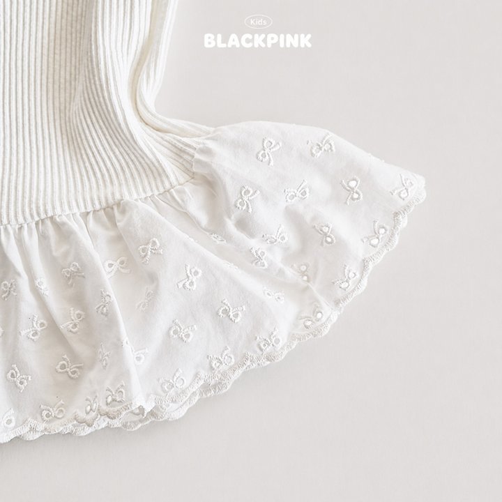 Black Pink - Korean Children Fashion - #minifashionista - Layered Lace Sleeveless Top - 5