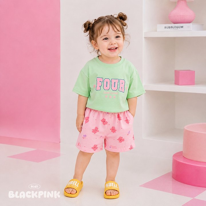 Black Pink - Korean Children Fashion - #magicofchildhood - Cotton Candy Bear Shorts - 4