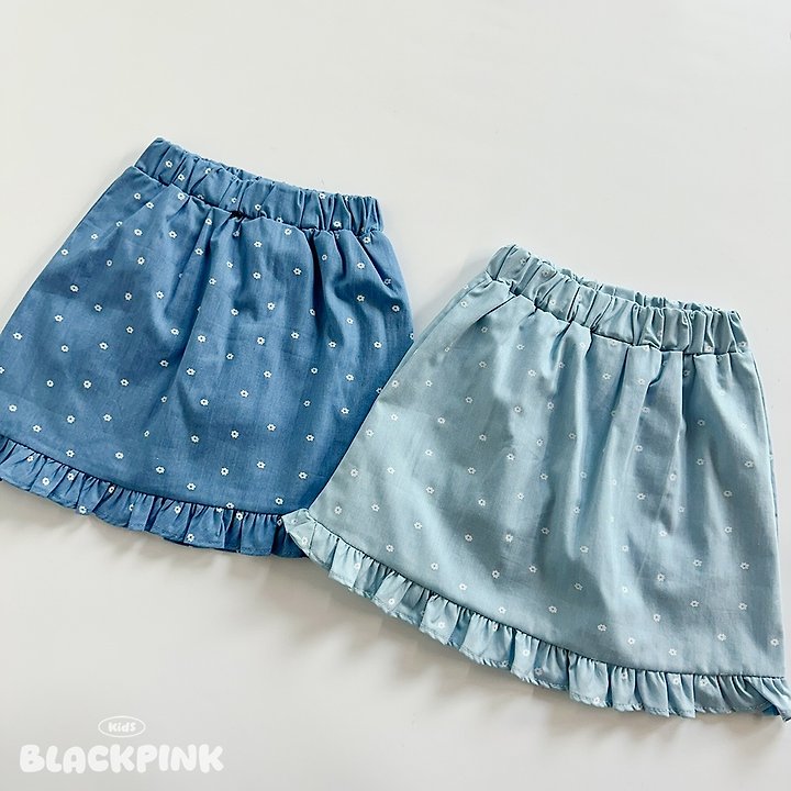 Black Pink - Korean Children Fashion - #prettylittlegirls - Monet Washed Denim Skirt - 3