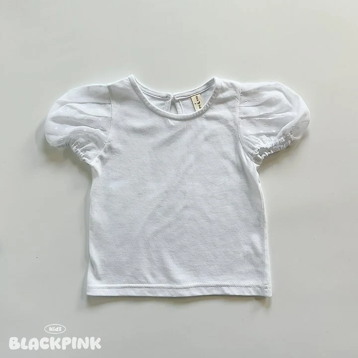 Black Pink - Korean Children Fashion - #prettylittlegirls - Chiffon Puff Tee - 2