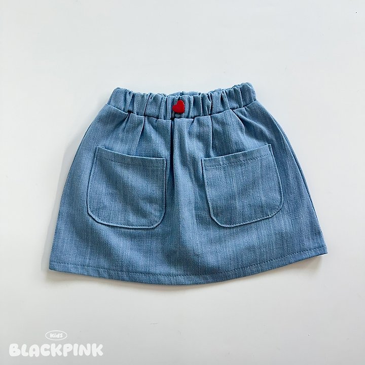 Black Pink - Korean Children Fashion - #prettylittlegirls - Pocket Denim Skort