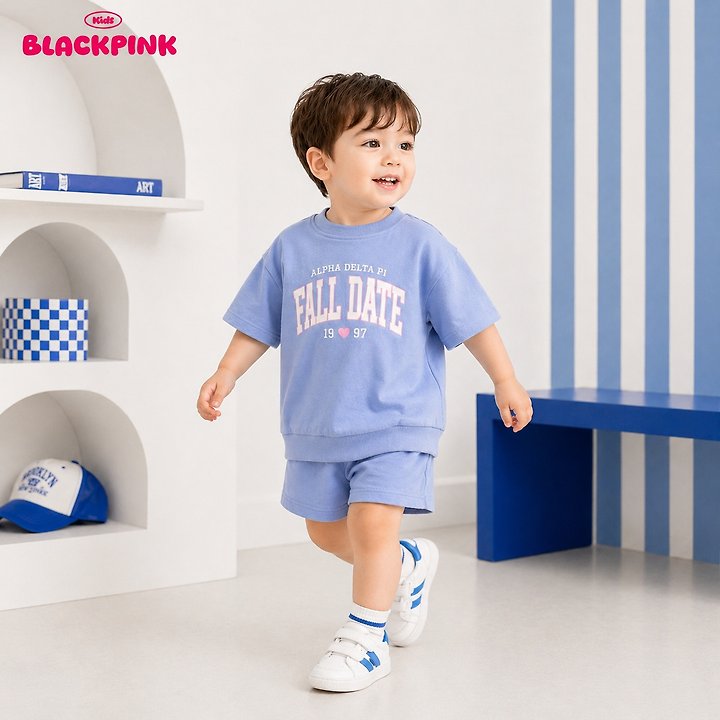 Black Pink - Korean Children Fashion - #prettylittlegirls - DATE Short Sleeve Sweatshirt - 12