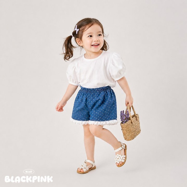 Black Pink - Korean Children Fashion - #prettylittlegirls - Dot Lace Shorts - 8