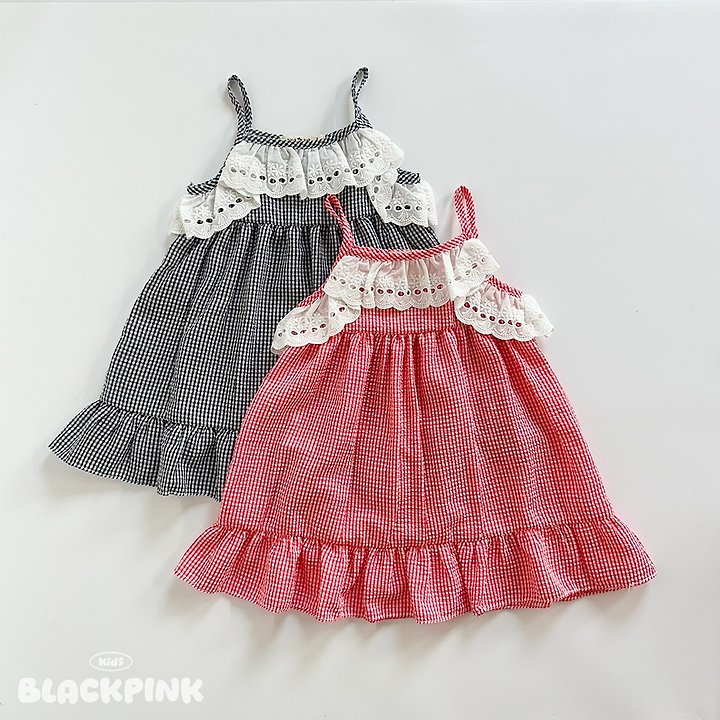 Black Pink - Korean Children Fashion - #prettylittlegirls - Milk Tea Lace One-piece