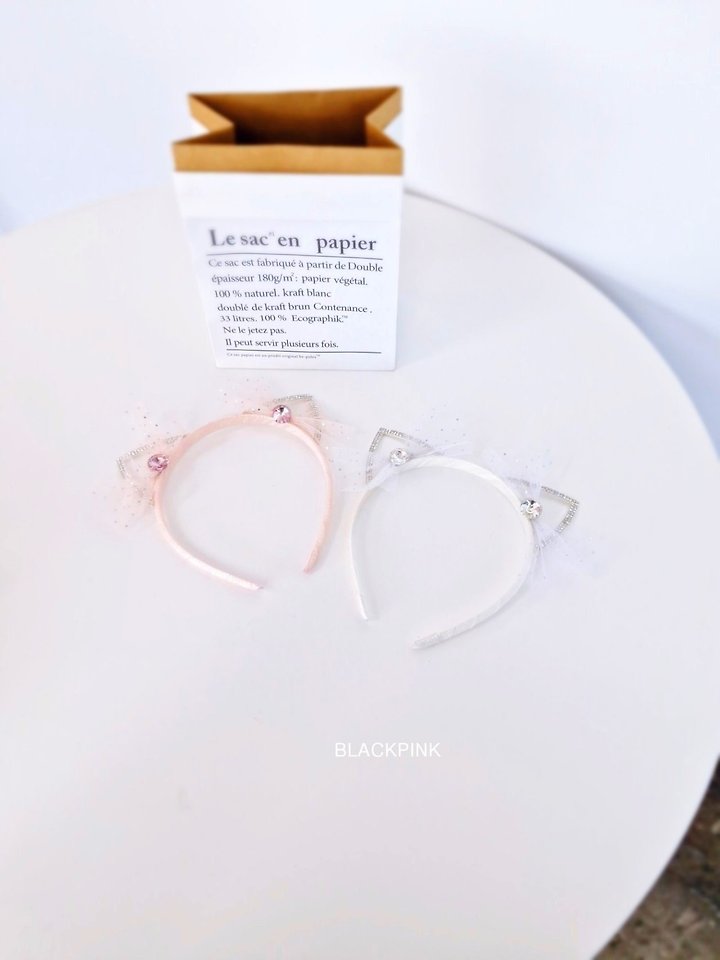 Black Pink - Korean Children Fashion - #stylishchildhood - Cat Jewel Headband - 8