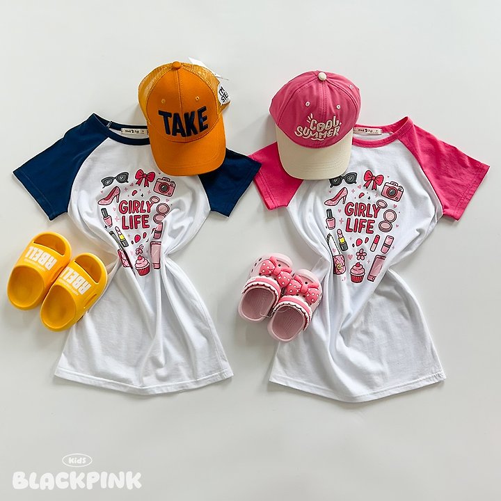 Black Pink - Korean Children Fashion - #stylishchildhood - Girl Life One-piece