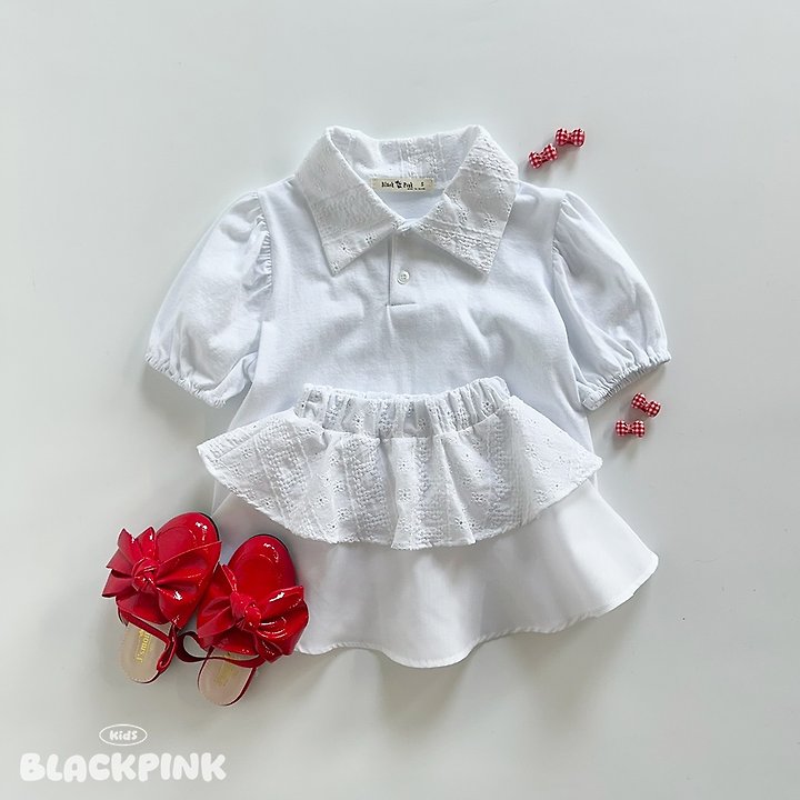 Black Pink - Korean Children Fashion - #stylishchildhood - Lovely Lace Set-Up - 3