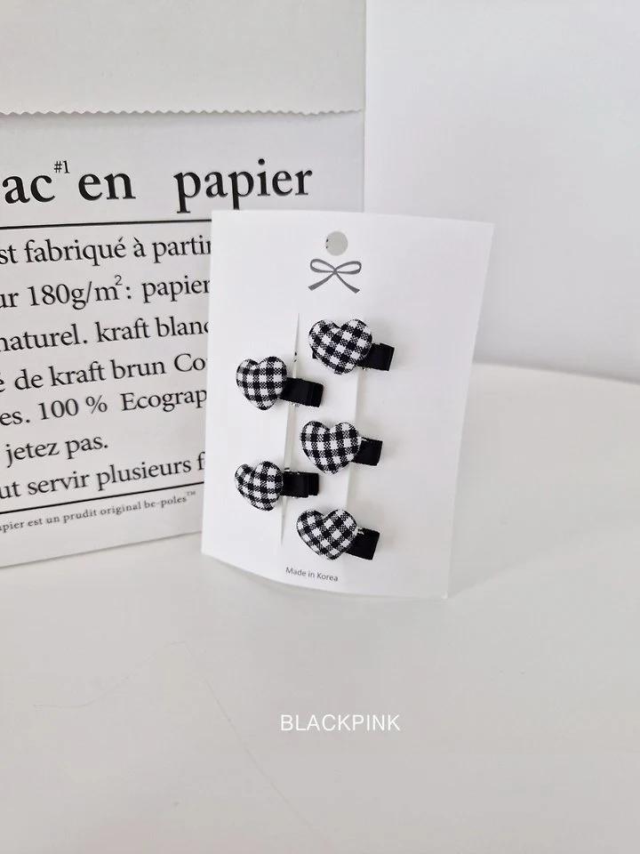 Black Pink - Korean Children Fashion - #todddlerfashion - Mini Heart Bean Set - 2