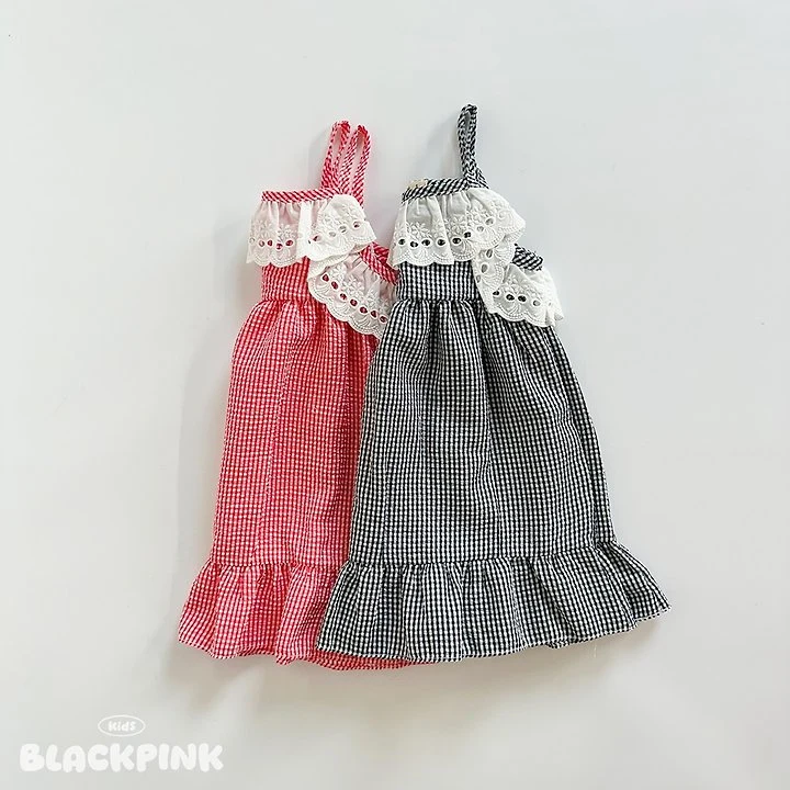 Black Pink - Korean Children Fashion - #todddlerfashion - Milk Tea Lace One-piece - 2