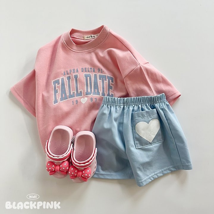 Black Pink - Korean Children Fashion - #todddlerfashion - Heart Denim Shorts - 12