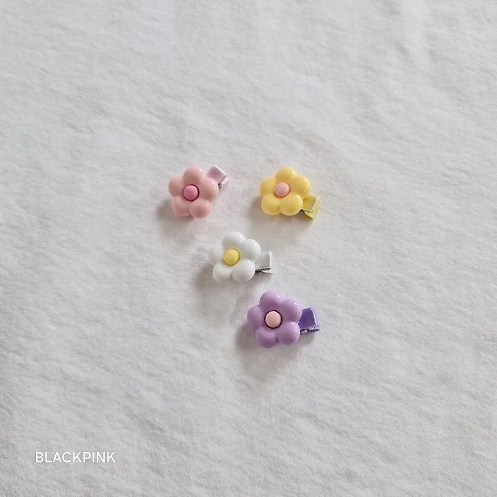 Black Pink - Korean Children Fashion - #toddlerclothing - Mini Flower Claw Clip Set - 8