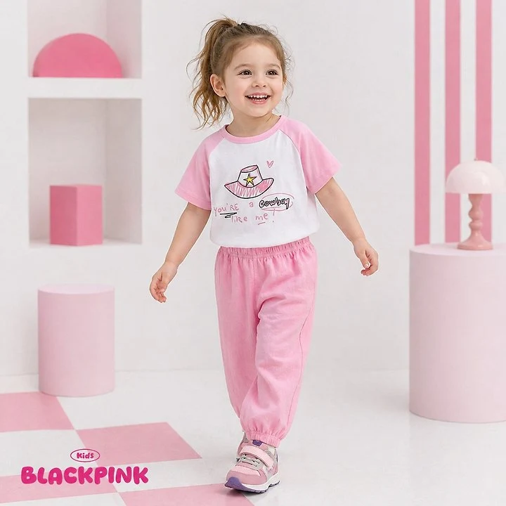 Black Pink - Korean Children Fashion - #toddlerclothing - Cowboy Raglan Tee - 11