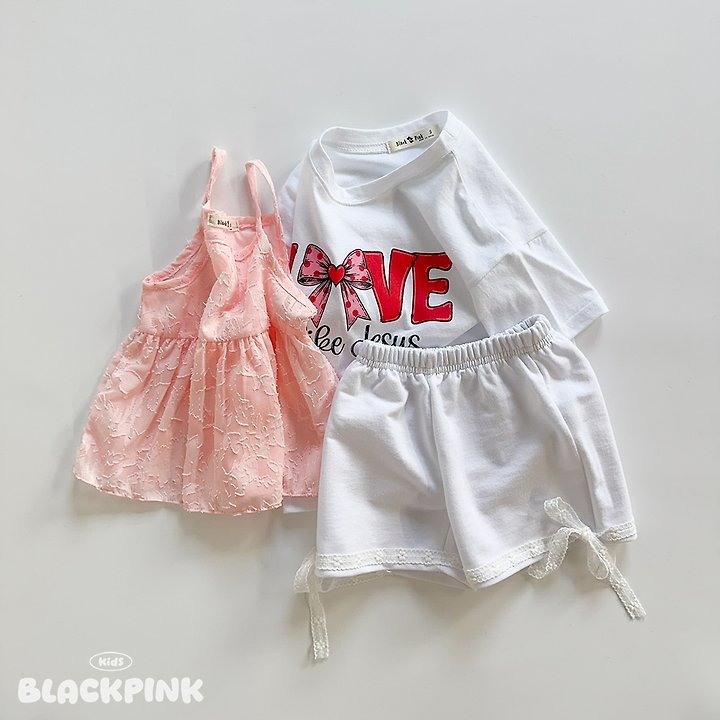 Black Pink - Korean Children Fashion - #toddlerclothing - LOVE Short Sleeve Tee - 9