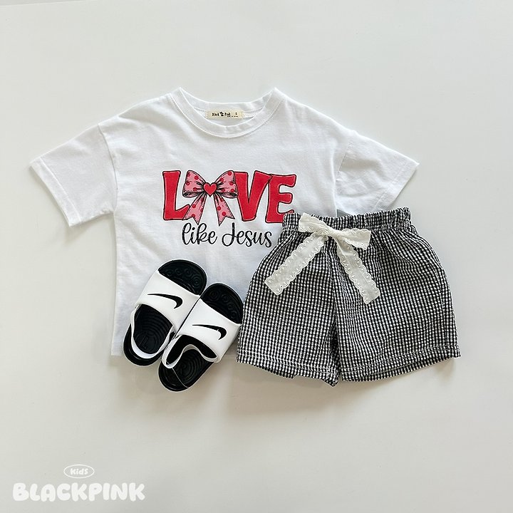 Black Pink - Korean Children Fashion - #toddlerclothing - Lace Check Shorts - 8