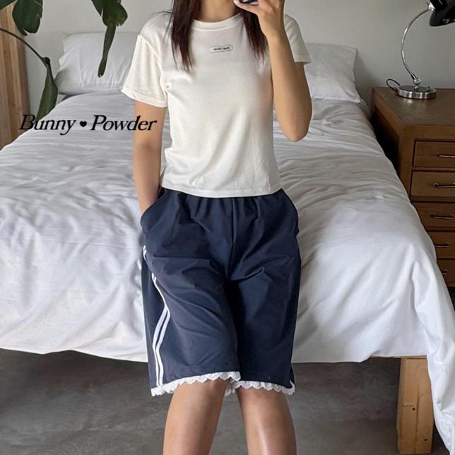 Bunny Powder - Korean Women Fashion - #momslook - Adult Lace Track Pants - 3