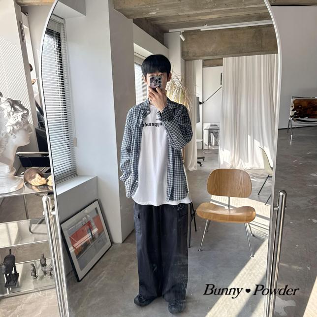 Bunny Powder - Korean Women Fashion - #momslook - Adult Milk Check Shirt - 2