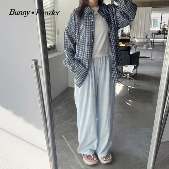 Bunny Powder - Korean Women Fashion - #momslook - Adult Milk Check Shirt - 8