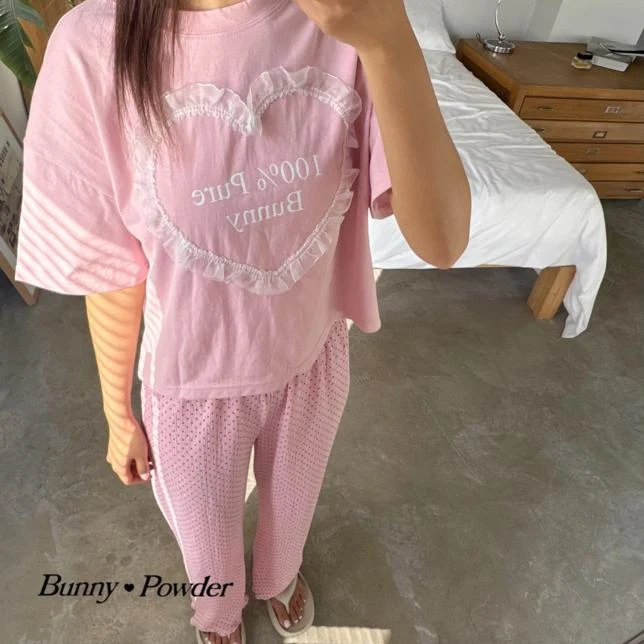 Bunny Powder - Korean Women Fashion - #restrostyle - Adult Percent Tee - 5