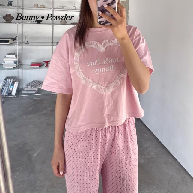 Bunny Powder - Korean Women Fashion - #vintagekidsstyle - Adult Percent Tee - 3