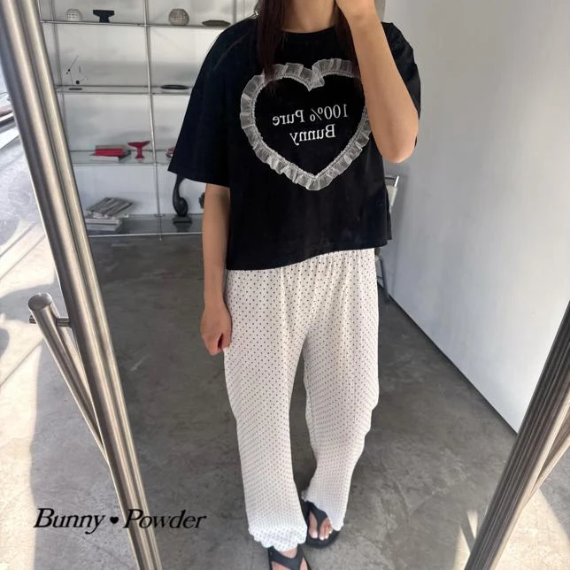 Bunny Powder - Korean Women Fashion - #womensfashion - Adult Percent Tee - 11