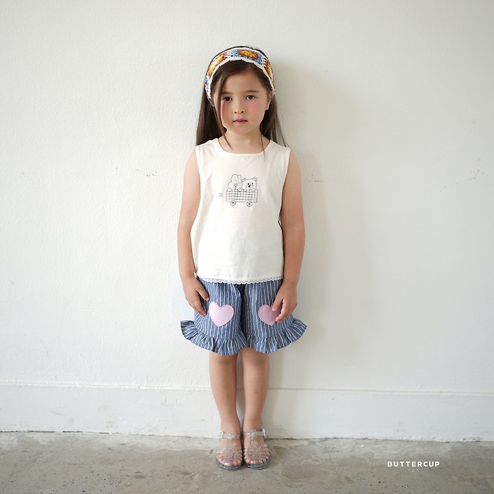 Buttercup - Korean Children Fashion - #fashionkids - Line Lace Sleeveless Tee - 10