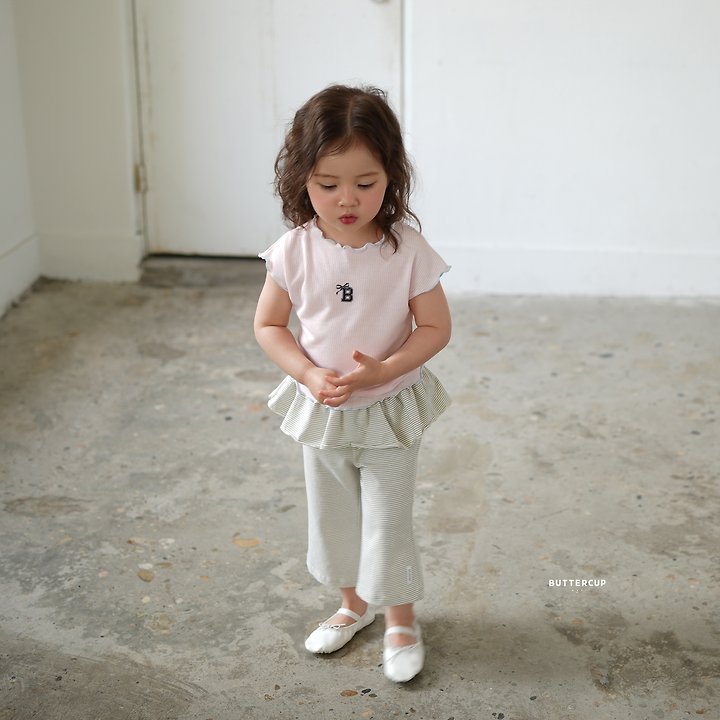 Buttercup - Korean Children Fashion - #fashionkids - Air Rib B Ribbon Tee - 12