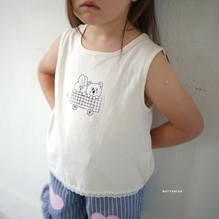 Buttercup - Korean Children Fashion - #kidsshorts - Line Lace Sleeveless Tee - 11